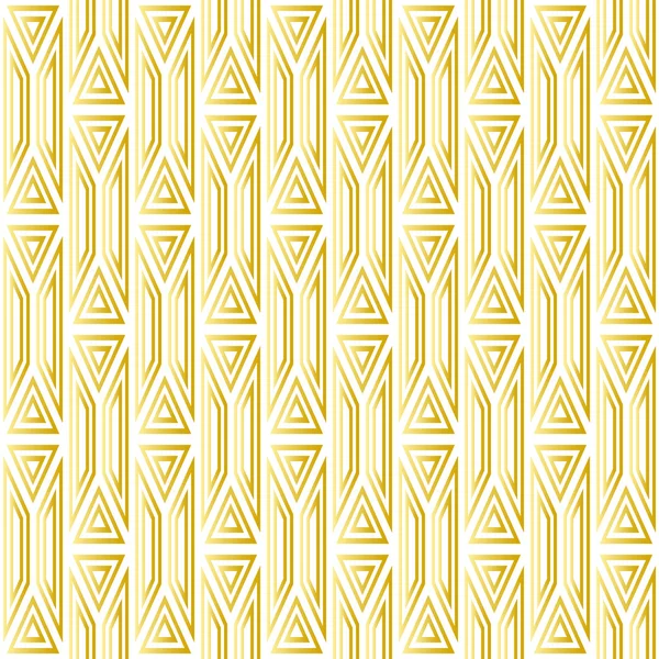 Modèle sans couture avec des motifs géométriques en or sur un fond blanc . — Image vectorielle