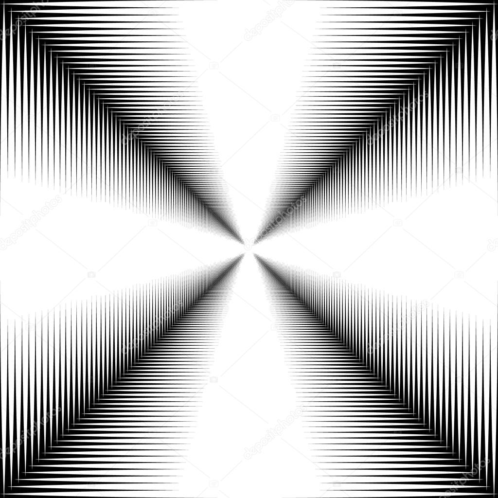 Corridor of white lines on a black background.