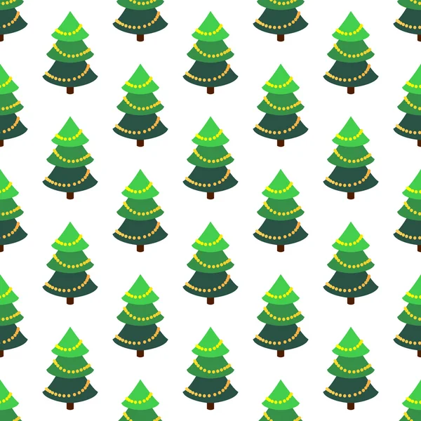 Bright seamless pattern with a decorated Christmas tree. — Stock Vector