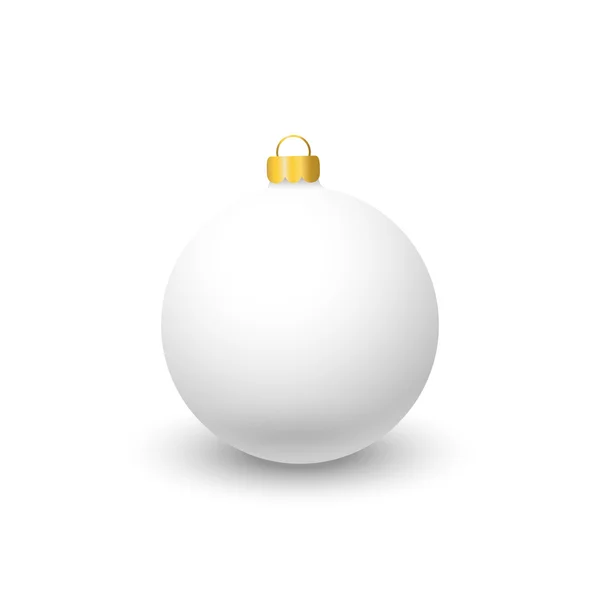 Белая рождественская игрушка на белом фоне . — стоковый вектор