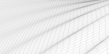 3B çizgileri ve dalgaları olan sanal manzara.