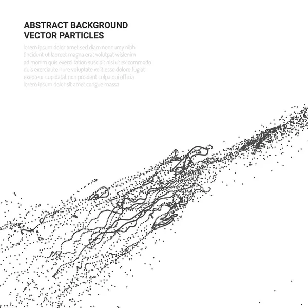 Image 3D abstraite avec mouvement de flux de particules — Image vectorielle