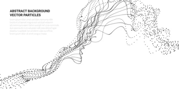 Imagem 3D abstrata com movimento de fluxo de partículas —  Vetores de Stock