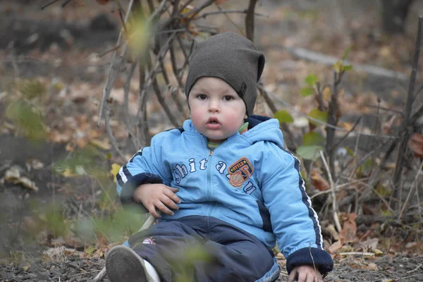 Child Playing Autumn — Stock Photo, Image