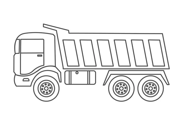 Auto truck kipwagen Tripper truck vector icoon geïsoleerde kipwagen. Auto truck vector geïsoleerd. Bouw truck machine. Lift vrachtwagen — Stockvector