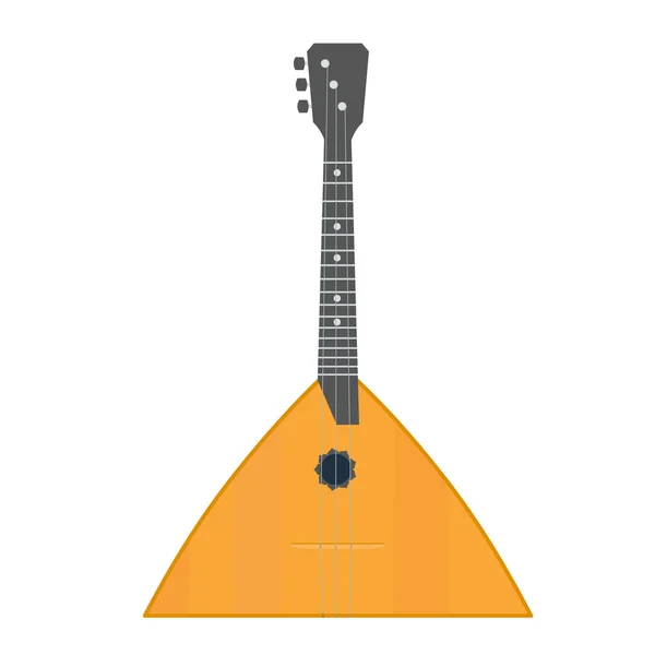 Balalaika Vector flat Ilustración. Instrumento musical popular Balalaika Aislado sobre un fondo blanco — Vector de stock
