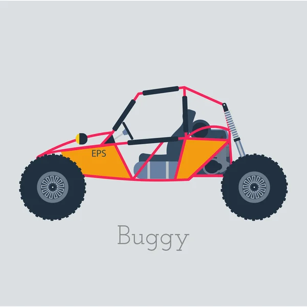 Off - Road Buggy 4x4 illüstrasyon. Gri arka planda arabası var. Buggy kumul vektörü. Buggy illüstrasyon. Arabası araba izole vektör
