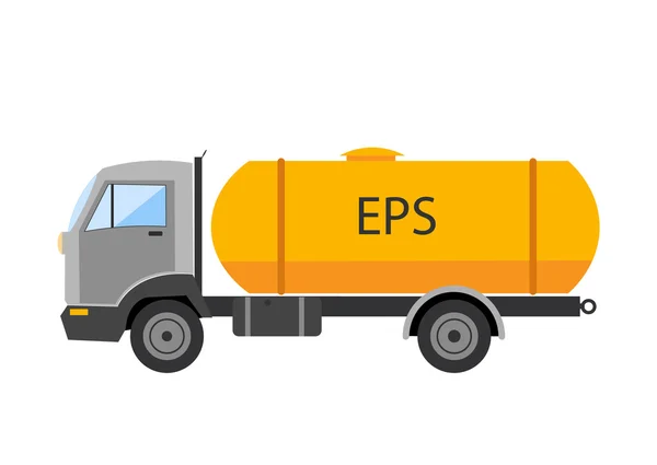 Cars with a large barrel. Autotruck  Tipping lorry  Tripper truck vector icon isolated Tipping lorry. Autotruck vector isolated.Building truck machine.lift cargo vehicle — Stock Vector