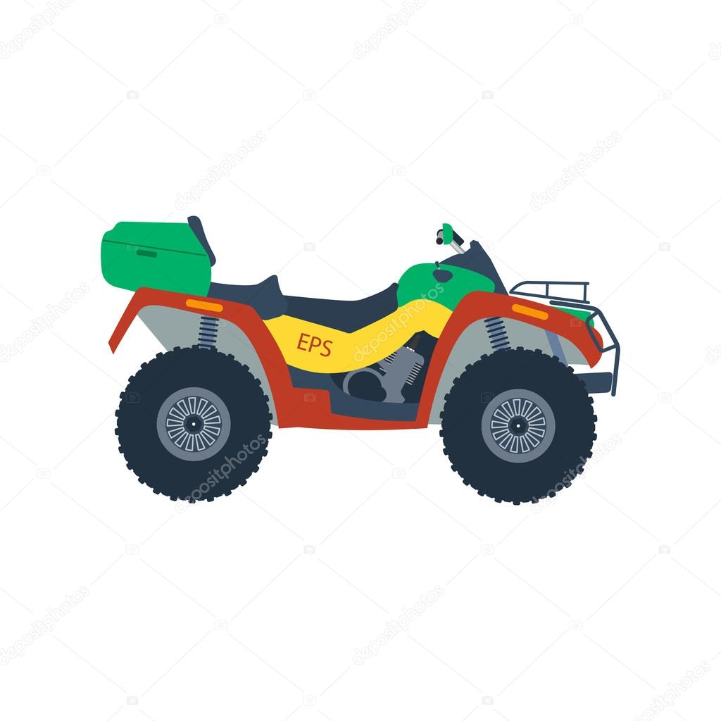 Vector ATV illustration. Atv moto isolated on white background. Motor cross bike vector. Bike isolated vector