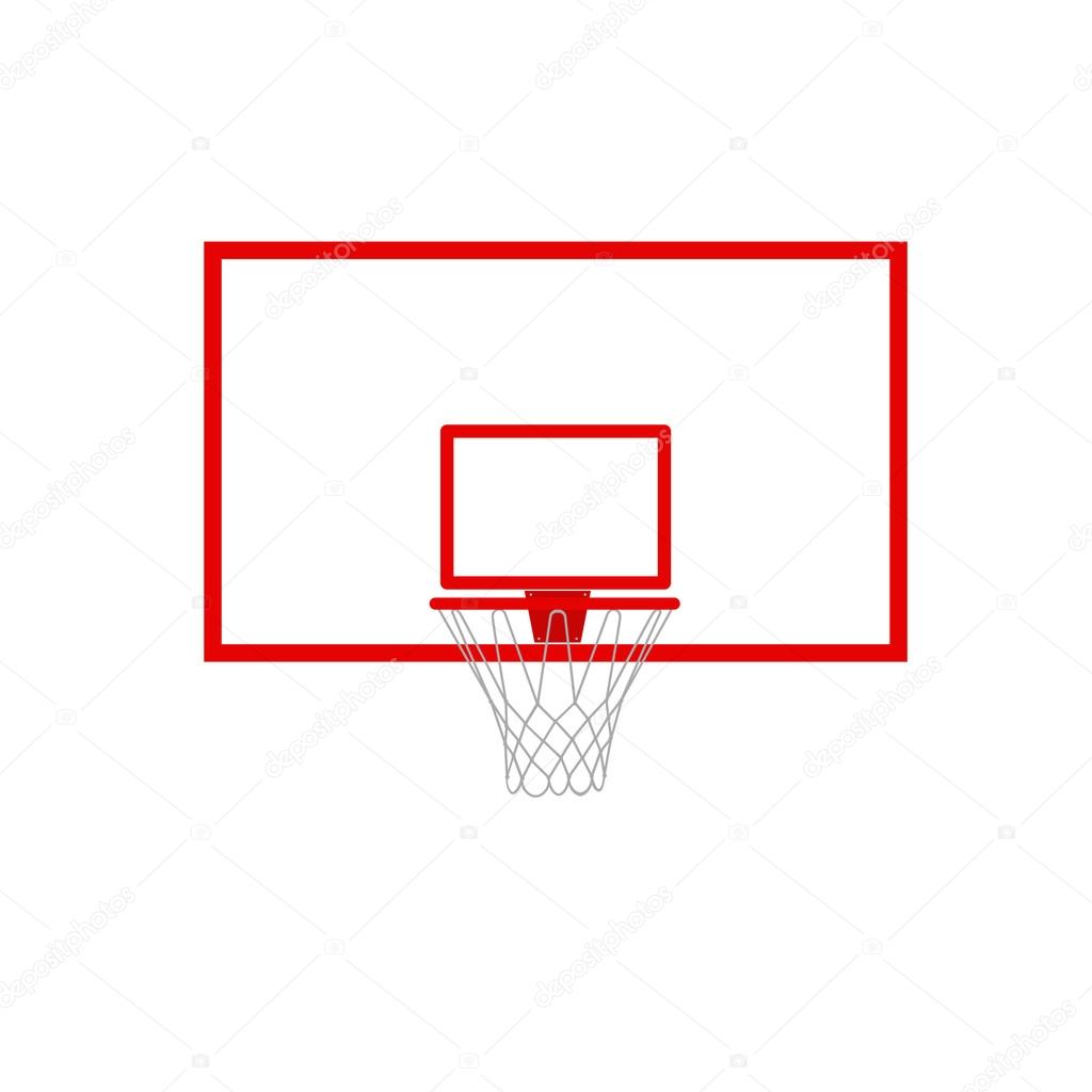 A vector illustration of a basketball hoop and backboard. Backboard vector isolated. — Stock