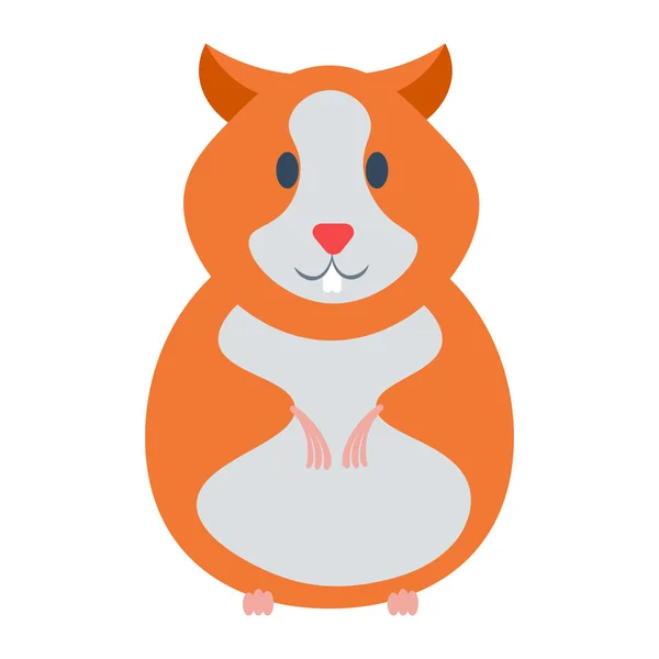 Hamster vector illustratie. Hamster cartoon huisdier geïsoleerd op witte achtergrond. Hamster cartoon vector pictogram illustratie. Hamster geïsoleerde vector. — Stockvector