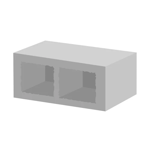 Ilustração vetorial bloco de construção de concreto para obras arquitetônicas. Ilustração vetorial de bloco de construção. Bloco de concreto no fundo branco. Bloco de cimento vetor isolado — Vetor de Stock