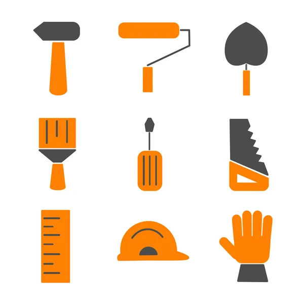 Düz ev tadilat. Ev yenileme simgeler kümesi. Araçlar, ekipman ve mobilya. Düz stil.