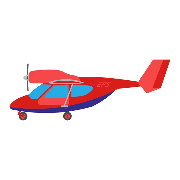 Vektor-Illustration für leichte Flugzeuge. Rotlichtflugzeug auf weißem Hintergrund. Leichtflugzeugvektor. Flugzeug-Illustration. Leichtflugzeug isolierter Vektor — Stockvektor