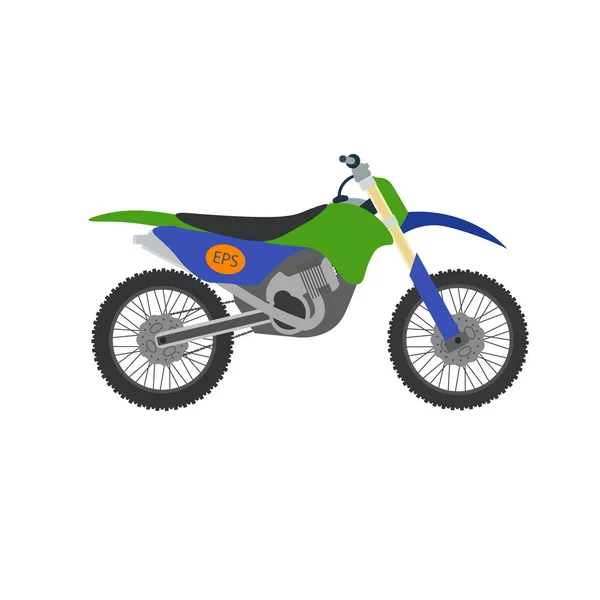 Vector motocross bike illustration. Bike isolated on white background. Cross bike, sport bike vector. Motorbike moto bike illustration. Motocross bike isolated vector — Stock Vector