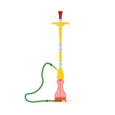 Nargile vektör illüstrasyon beyaz arka plan üzerinde izole. Nargile vektör simgesi. Düz stil nargile tütünü. Sigara nargile vektör izole