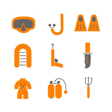 Vektör spearfishing illüstrasyon. Spearfishing simgesi beyaz arka plan üzerinde izole. Balıkçılık vektörü. Simge Düz stil illüstrasyon. Spearfishingl izole vektör