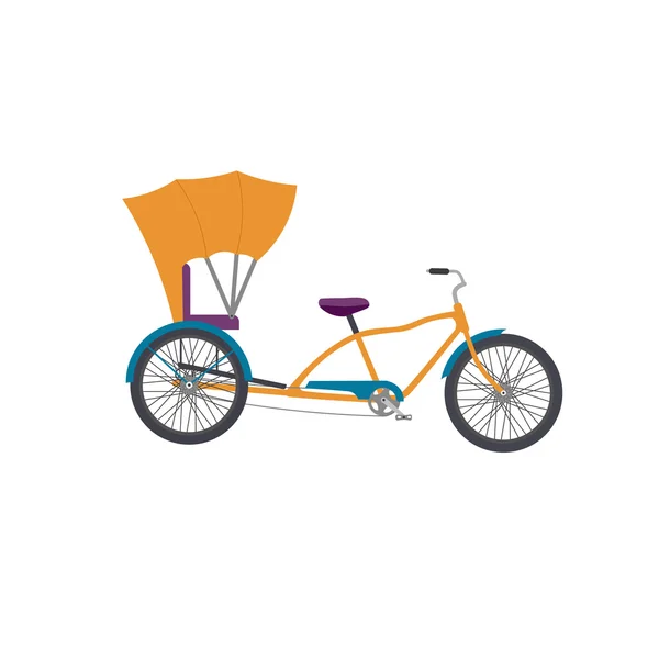 Rickshaw illlustration . Rickshaw vector icon isolated. auto rickshaw tuk tuk three wheeler tricycle. — Stock Vector