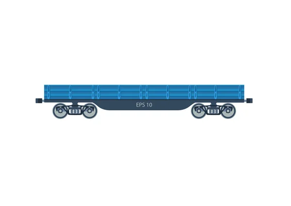 Un vagón de mercancías. El tipo de vagón de carga un vagón. Un vagón azul. Boxcar vector aislado. Vector ferroviario de mercancías aislado . — Vector de stock