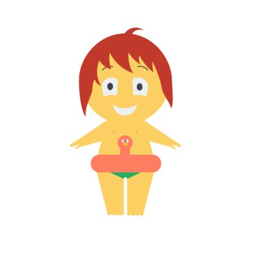 Beyaz arka planda bir kızın resmi.