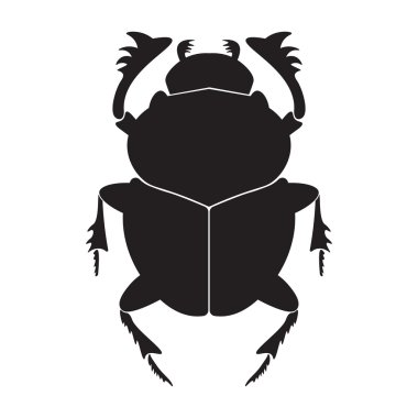 Mısır scarab siluet vektör çizim.
