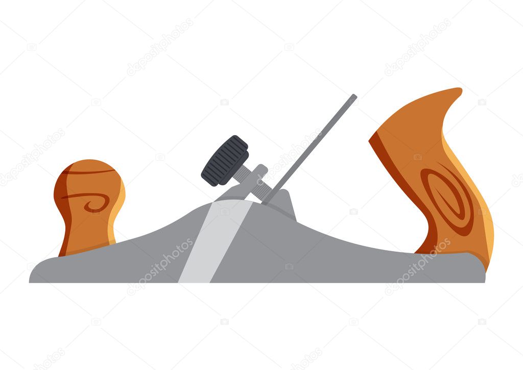 Tool for wood - plane vector illustration, jointer. jack-plane isolated on white background