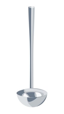  beyaz arka plan üzerinde izole mutfak kepçe vektör illüstrasyon