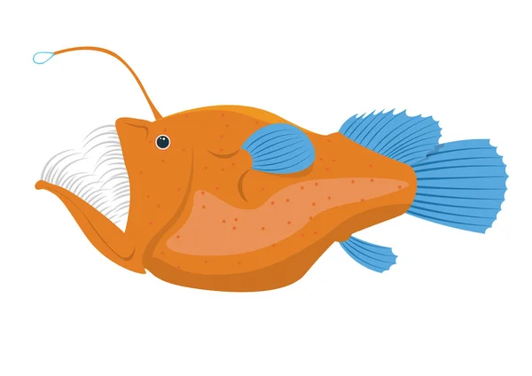 Angler fish vector illustration isolated on a white background — Stock Vector