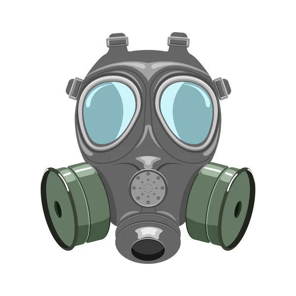 Gasmask Vektor Illustration Isolerade Vit Bakgrund — Stock vektor