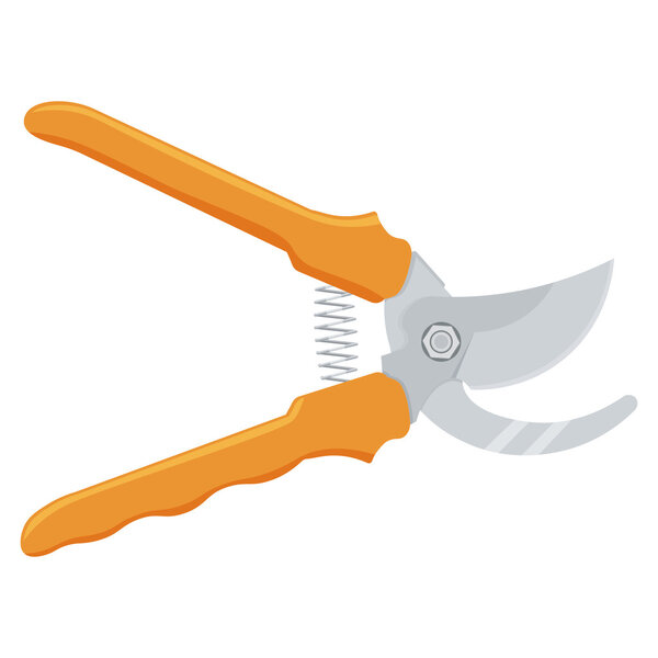 Gardening scissors hand work vector illustration isolated on a white background