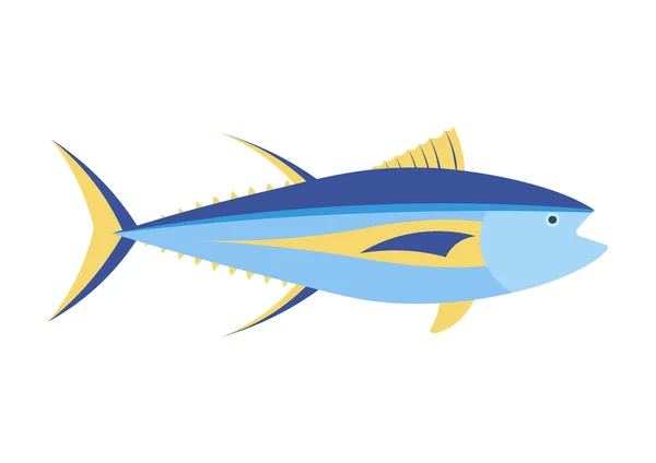 Yellowfin tuna vector cartoon illustration. — Stock Vector