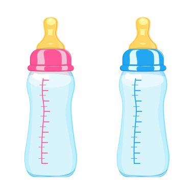 Beyaz arka planda izole edilmiş besleme şişesi vektör çizimi