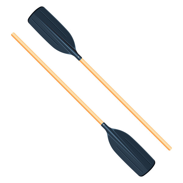 Two rowing oars vector illustration isolated on a white background