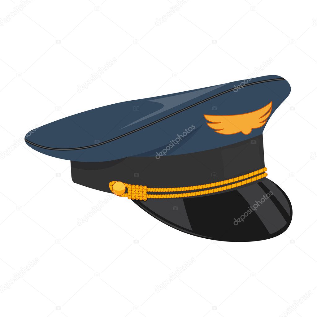 pilot cap vector illustration isolated on a white background