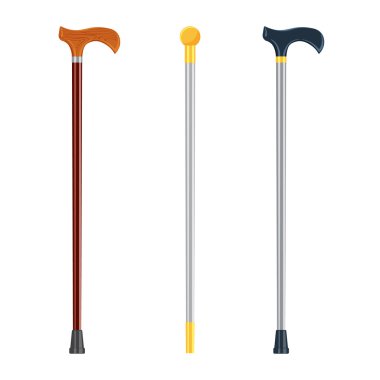 Beyaz bir baskground izole yürüyüş çubukları vektör illüstrasyon