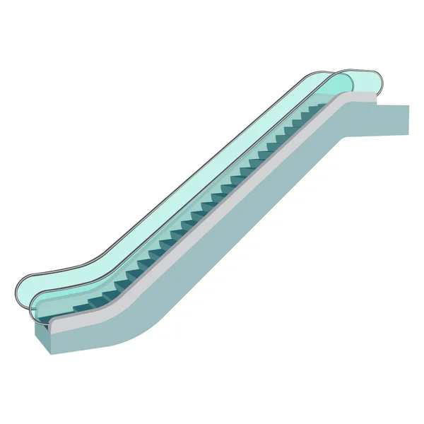 Beyaz bir arka planda yürüyen merdiven vektör illüstrasyon izole