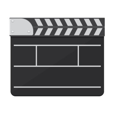 Black clapperboard vector illustration isolated on white background clipart