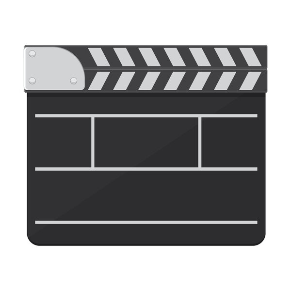 Black clapperboard vector illustration isolated on white background