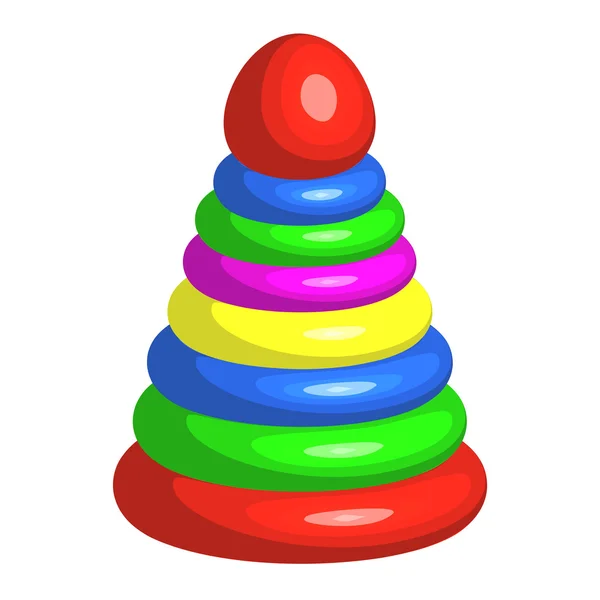 Beyaz arka planda yalıtılmış oyuncak piramit vektör çizimi