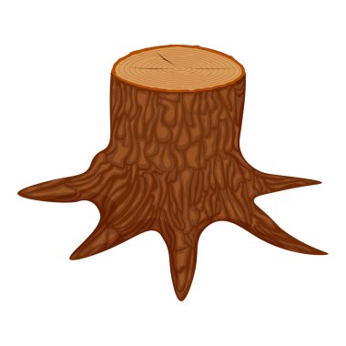 beyaz bir arka plan üzerinde izole ağaç kütük vektör illüstrasyon