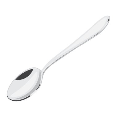 Metal çay kaşığı vektör illüstrasyon beyaz bir arka plan üzerinde izole