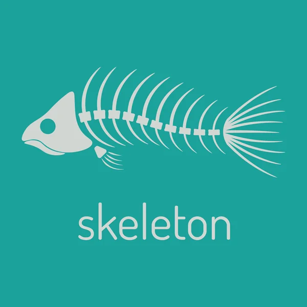 Fish Skeleton Flat Style Vector Illustration — Stock Vector