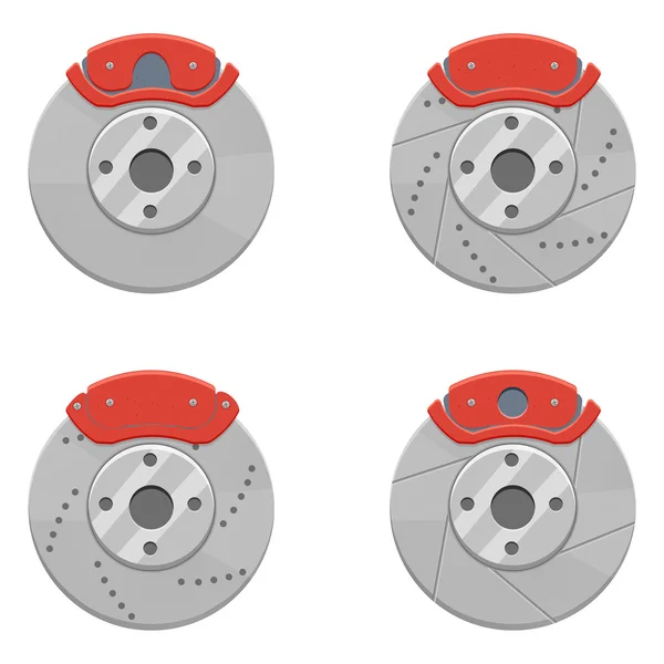 Auto Brake set vectorillustratie geïsoleerd op witte achtergrond — Stockvector