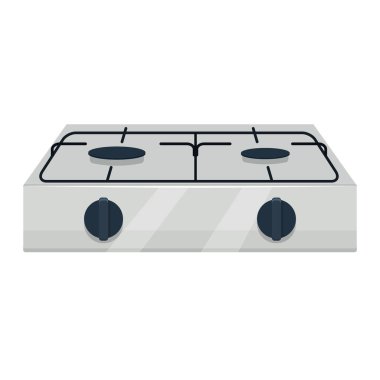 Küçük Mutfak ocağı düz vektör çizimi beyaz arkaplanda izole edildi