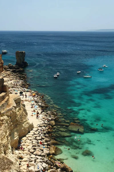 Santa Cesarea Terme Puglia Italia Julio 2017 Bahía Porto Miggiano — Foto de Stock