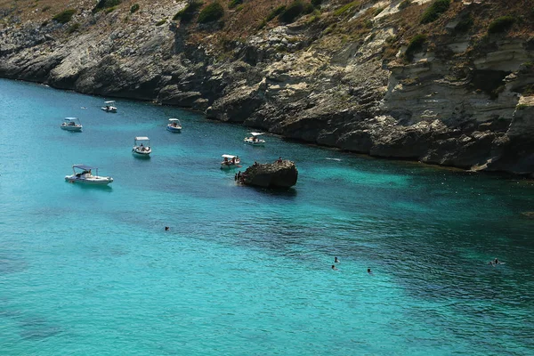 Santa Cesarea Terme Puglia Italy July 2017 Bay Porto Miggiano — 图库照片