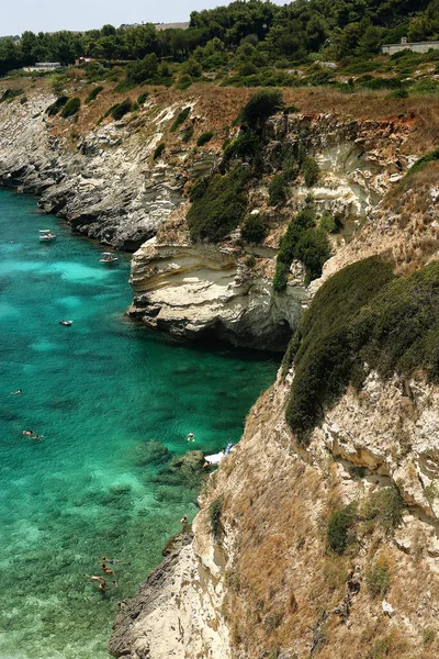 Santa Cesarea Terme Puglia Italia Julio 2017 Bahía Porto Miggiano — Foto de Stock