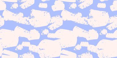 Kusursuz vektör soyut şablonu, yumuşak desenli fırça şekilleri bej renginde ve pastel lavanta arka planında. Kumaş, kırtasiye ve ambalaj için minimum modern tasarım