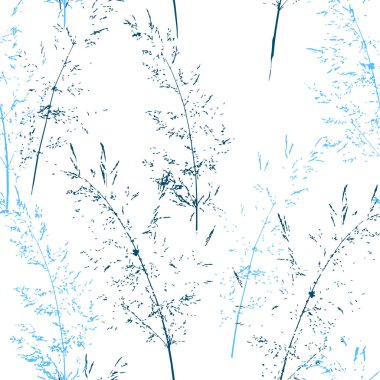 Kusursuz bir vektör botanik deseni, narin, havadar, temiz beyaz arka planda yumuşak mavi tonlarda bulunur. Tekstil, duvar kağıtları, ambalaj ve dekor için asgari düzeyde tasarım