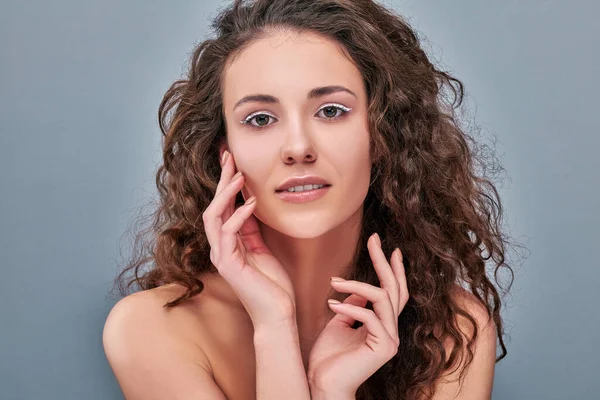 Hermosa Mujer Cara Retrato Belleza Cuidado Piel Concepto Hermosa Belleza —  Fotos de Stock